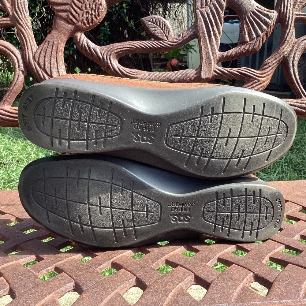 SAS Roamer Chestnut Walking Tripad Comfort Leather Loafer/Shoe - Picture 8 of 9
